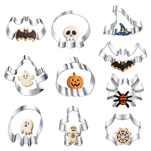 JIAWWAN Emporte-Pièces Halloween, 10 pièces Moule à Biscuits Halloween, Emporte