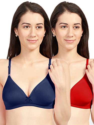 Image of SONARI Omania Womens Non-Padded Cotton Polyester Bras - Solid, Non-Wired, Medium Coverage, Hand Washable (Pack of 2)