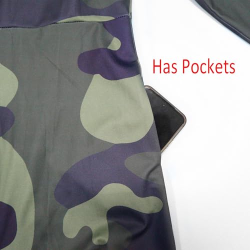 Plus Size Camo Maxi Dress for Women Stretchy V Neck Button Belt A-Line African Outfits with Pockets S-5XL2