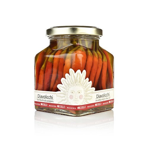 Masseria Mirogallo Diavolicchi Hot Peppers in Extra Virgin Olive Oil 6.75 oz