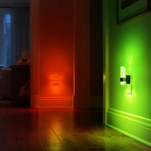 Image of DORESshop LED Night Lights Plug into Wall, 3 Level Dimmable Night Light | Rotatable Bubble Decorative Nightlight, Dusk to Dawn Sensor, Wall Sconce-Style Design Nightlights for Bathroom, Hallway, RGB
