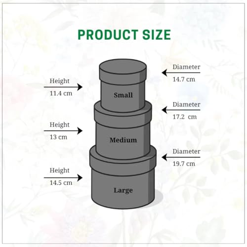 Image of Oasis Pack of 3 Premium Gift & Flower Hamper Boxes With Lid | Classic Bouquet Box for Flower Arrangements & Gift Hampers | Decorative Gift Packaging Box With Waterproof Liner - Cream & Brown