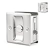 HOMOTEK 2 Pack Privacy Pocket Door Lock Hardware with Pull - Replace Old Or Damaged Sliding Door Locks Quickly and Easily, 2-3/4”x2-1/2”, for 1-3/8” Thickness Door, Brushed Nickel