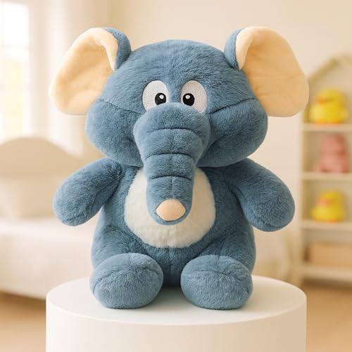 Image of Babique Fluffy Elephant Stuffed Animal Soft Toys, Pillow Toy, Boy's and Girl's Room Decor, Birthday Gifts for Kids -Gray (30cm)