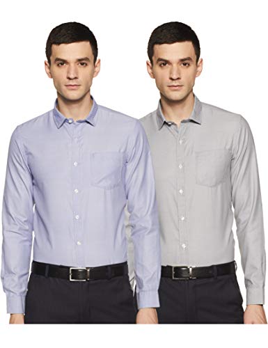 Image of EX Men's Solid Regular Fit Formal Shirt(Colors & Print May Vary)
