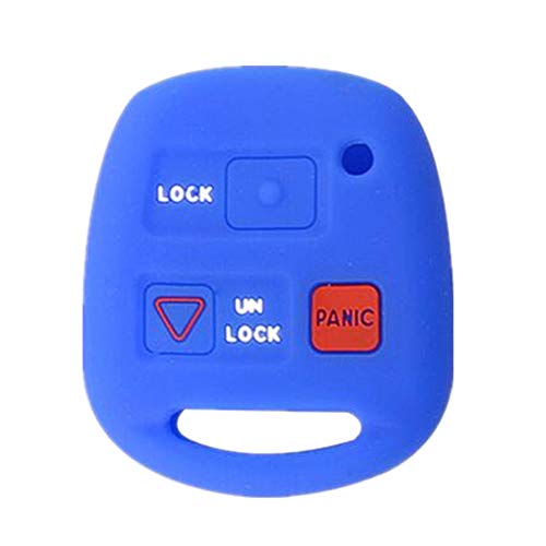 Happyit Silicone Car Key Cover Case for TOYOTA Avensis Camry Corolla 3 Button Remote Control (Blue)