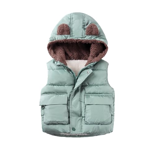 Boys and Toddler's Hooded Puffer Vest Fleece Sherp𝐚 Lined Sleeveless Bear Ears Down Coat Baby Girls