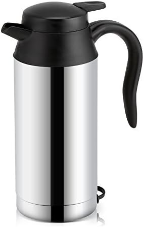 Travel Kettle, 750ml 12V Kettle Portable Electric Car Kettle, Stainless Steel Car Coffee Mug with Cigarette Lighter Charger, Kettle Pot Heated Water Cup, for Hot Water, Coffee, Tea (2)