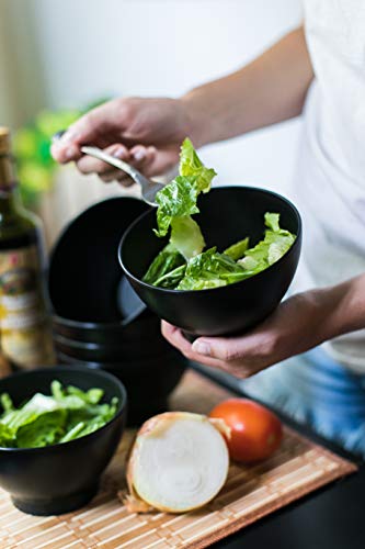 Coza Design- Eco Friendly Plastic Bowl For Cereal, Dessert, Ice Cream, Soup (Microwave And Dishwasher Safe) (17 Oz, Black) Set Of 6 #TOP4