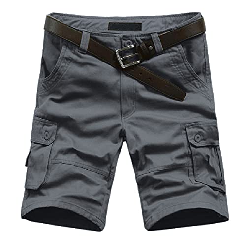 Cargo Shorts for Men Elastic Waist Flat Front Casual Pants Summer Training Tactical Workout SweatShorts with Pockets3