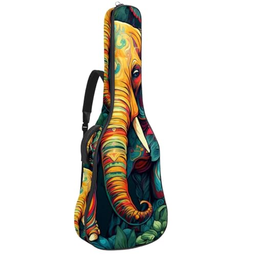 Housse guitare acoustique 40-41 pouces étanche à motif éléphant coloré