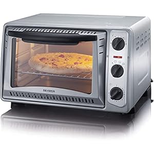 Severin to 2045 bak- en toaststoffen, 43 cm, veelzijdig inzetbaar voor de bereiding van pizza, frietjes, braden of ovens, voor het bakken van taarten / zilver