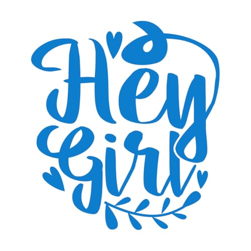 Calcomanías de letras Hola chica, frase inspiradora para amantes 54x59.9cm Removible sin dejar pegamento Azul