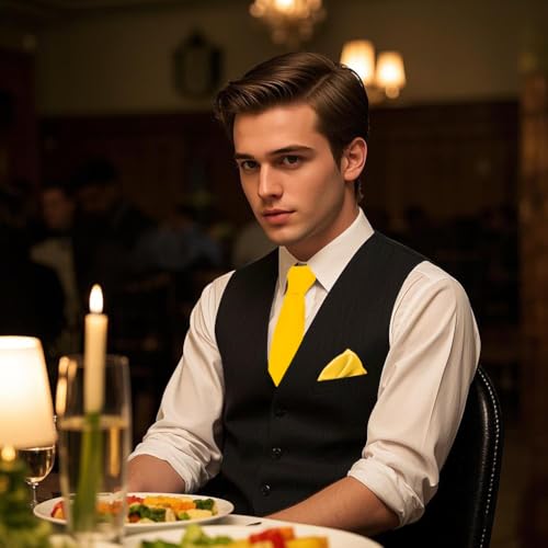 Image of Men's Pocket Square, Solid Color Boys Handkerchiefs for Men Wedding Party