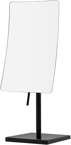 DOWRY Espejo de maquillaje rectangular ajustable para dormitorio, 5 aumentos, de acero inoxidable 304, color negro mate