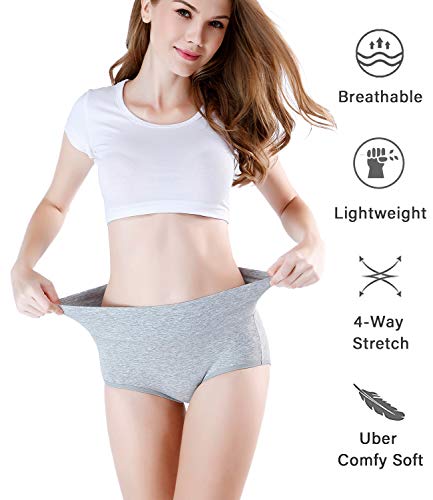Image of wirarpa Women's Modal Underwear Soft High Waist Briefs Ladies Panties 4 Pack (Regular & Plus Size)