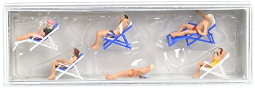 Preiser 10431 Recreation & Sports Sunbathers on Folding Chairs HO Scale Figure