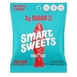 SmartSweets Sweet Fish, Low Sugar Gummy Candy (3g), Low Calorie (130), Gluten-Free -1.8oz (Pack of 12) Packaging may vary