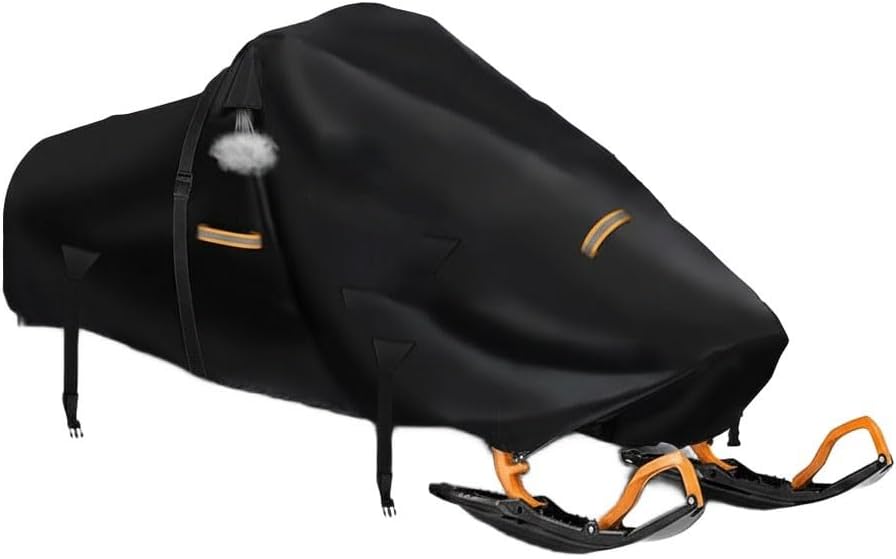 Snowmobile Cover Designed for 130 Inch Sleds with Airflow Technology and Reflective Safety Strips for Night Visibility