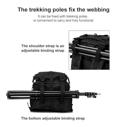 smallrun Mochilas Tácticas Militares 45L Mochila del ejército Gran Capacidad Mochila Crossfit Plegable Impermeable Mochila Montañismo, Senderismo, Acampada (NOCP, 45L) - imagen 5