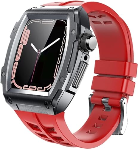 Bracelet montre caoutchouc et boîtier métal pour Apple Watch au quotidien