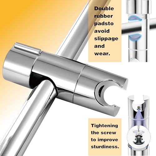 DmDoyy Handbrause Halterung, Duschkopfhalterung Für Duschstange, Geeignet Für Duschstangen Mit Außendurchmesser Von 18-25 Mm, Silber