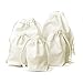Linen and Bags 4" x 6" Natural Cotton Muslin High Quality Drawstring Bags Multipurpose 25 Count Pack