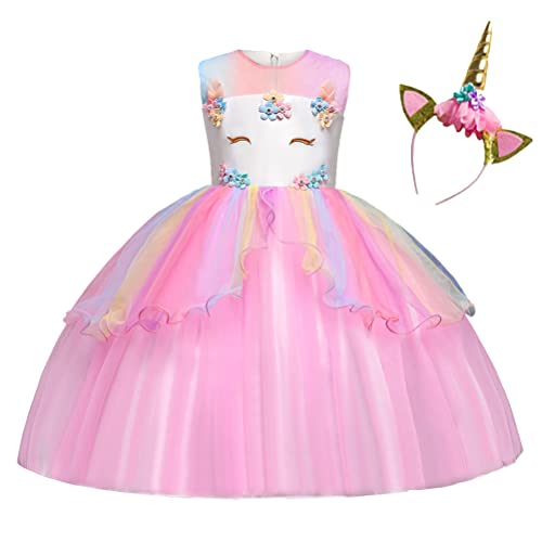 Garneck Vestido De Princesa De Gasa Para Niña Vestido De Fiesta y Cosplay Falda y Aro Cabello Para Fiestas De Cumpleaños y Eventos Especiales