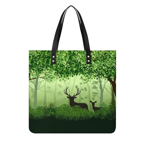 Tote bag femmes Élan De La Forêt Verte grand sac à main shopper cabas de voyage de 39x39cm