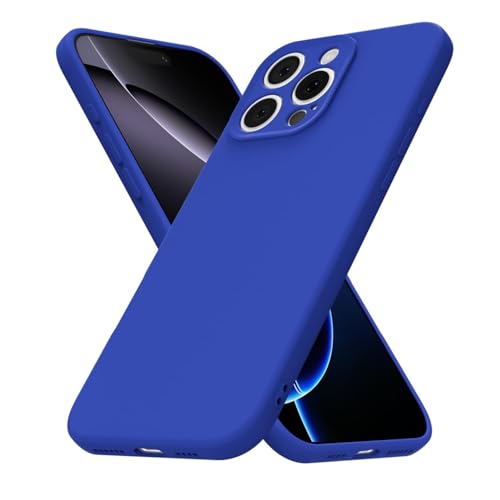 uvcoat for iPhone 16 Pro Max Case Silicone Phone Case, Slim Thin Soft Rubber Gel Cases for Women Girls, Cute Matte TPU Phone Cover with Full Camera Protection, Minimalist Plain Design, Royal Blue