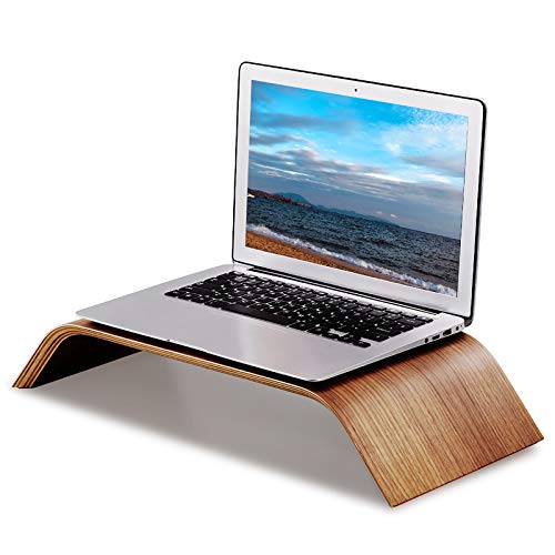 Samdi Monitor Stand Desktop Computer Heighen Universal Wooden Stand Dock Holder Display Bracket For Imac Pc Notebook Laptop (Walnut Color) #TOP8