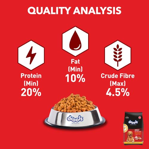 Image of Drools Adult Dry Dog Food Inside Container 5kg | Chicken and Egg Flavour | Omega 3 & 6 for Healthy Growth | Better Digestibility & Health | Maintains Joint Health | Helps Control Tartar Buildup