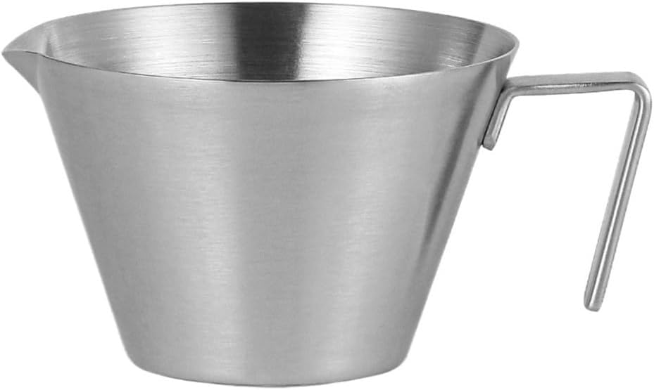 100ml Coffee Measuring Cup Stainless Steel Milk Cups Chic Cafe Kitchen Accessories Easy to Read Creamer Measurements Inside(1 Mouth Sanding)