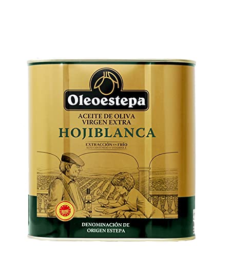Oleoestepa Hojiblanca - Aceite de Oliva Virgen Extra 2,5 Litros – DOP Estepa – Extracción en Frío – Monovarietal Hojiblanca – Frutado verde con aromas a hierba, manzana y alcachofa