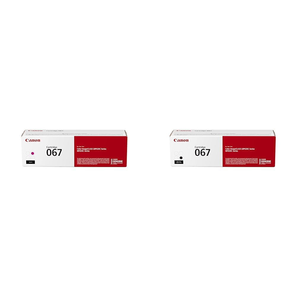 Canon 067 Magenta and Black Toner Cartridges Compatible with MF656Cdw, MF654Cdw, MF653Cdw, LBP633Cdw and LBP632Cdw Printers
