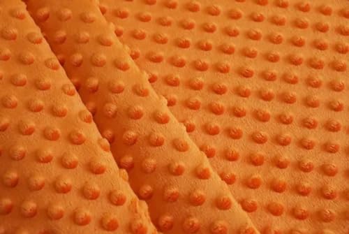 58/60 inch Orange Minky Dot Fabric by The Yard
