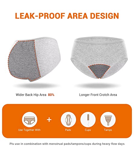 Tanstc Period Underwear For Women Heavy Flow Panties Menstrual Hipster Panty For Female Teens Girls Cotton 3Pcs,S #TOP3