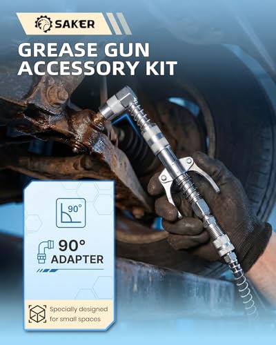 Image of Saker Grease Gun Accessory Kit, 10000PSI Quick-Release Coupler Set