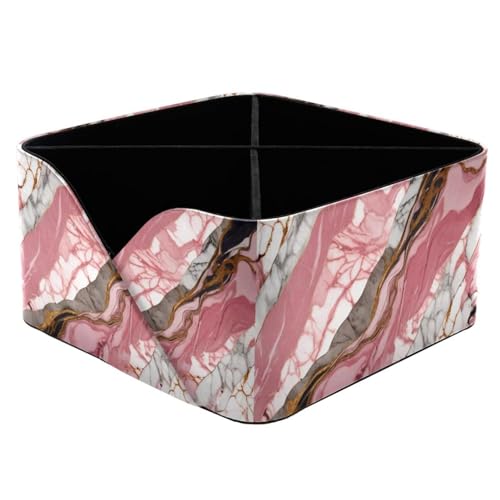 Porte-stylo texture marbre rose au design rectangulaire chic