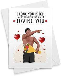 Funny 'I Love You Bitch' Valentines/Galentines Card - Romantic Card, Cute Love Card, Funny Valentines Day, Love Greeting, Funny Love [00407]