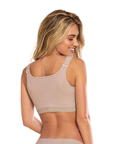Stretch Cotton Posture Corrector Wireless Bra - All-in-One Beige