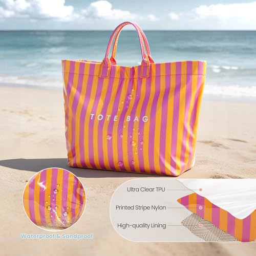 Image of Lushandy PVC Tote Bag for Women Jelly Beach Bag Top Handle Hobo Handbag | Water-Resistant, Wipe Clean, Lightweight