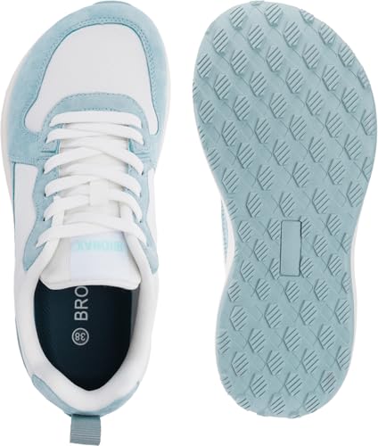 Image of BRONAX Women Wide Toe Box Athletic Casual Shoes Classic Design Sneakers S75 | Wide Width, Comfortable, Breathable, Suede Mesh Upper, Rubber Outsole, Non Slip, Footwear, Road Running, Tennis, Walking