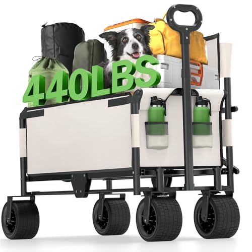 Festival Trolley on Wheels Folding Wagon, Portable Camping Cart Converts