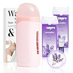 Roll On Wax Kit for Women - Easy to Use - At-Home Hair Removal for Body (Arms & Legs) with 2 Honey Wax Roller Cartridges & 50 Strips (Pink)