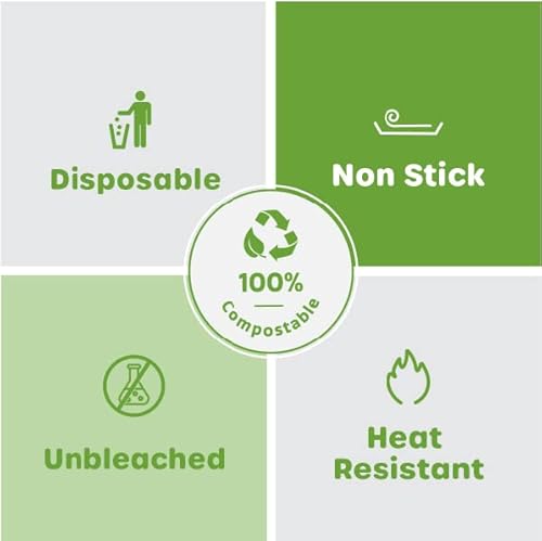 [125 Count] 8 Inch Disposable Square Air Fryer Liners, Non-Stick Parchment Paper Liners, Waterproof, Oil Resistance - Kraft #TOP2