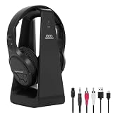 Cuffie TV Wireless Over-Ear 2.4G e Bluetooth per Anziani, Design con Pulsanti Grandi, Bassa Latenza Audio, Trasmettitore con Base di Ricarica, Alto Volume per Anziani, Compatibile Ottico/RCA/3.5mm