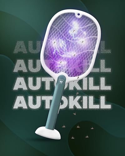 Image of Weird Wolf 2 in 1 UV Light Electric Mosquito Racket Bat with Base Stand | Rechargeable Lithium Battery | Type-C USB Fast Charging | 6 Months Warranty