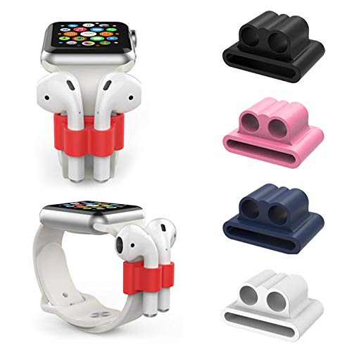 Amial Europe -- Clip Correa Auriculares Compatible con Apple Watch AirPods iWatch [Serie 1/2/3] [Soporte para Clip para Auriculares] [Calidad Extra] (Azul Marino)