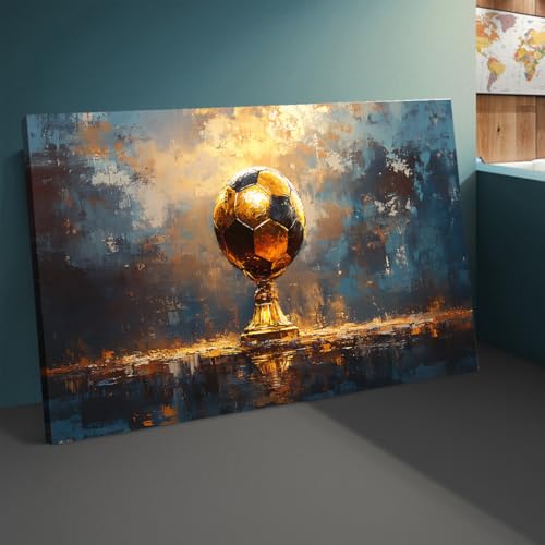 Murale trophée de football tendance sur toile déco moderne chambre ado 35x65cm - 2